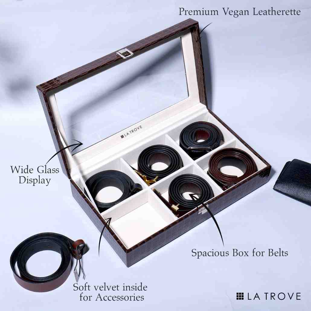Premium 6 Slot Belt Box Glass