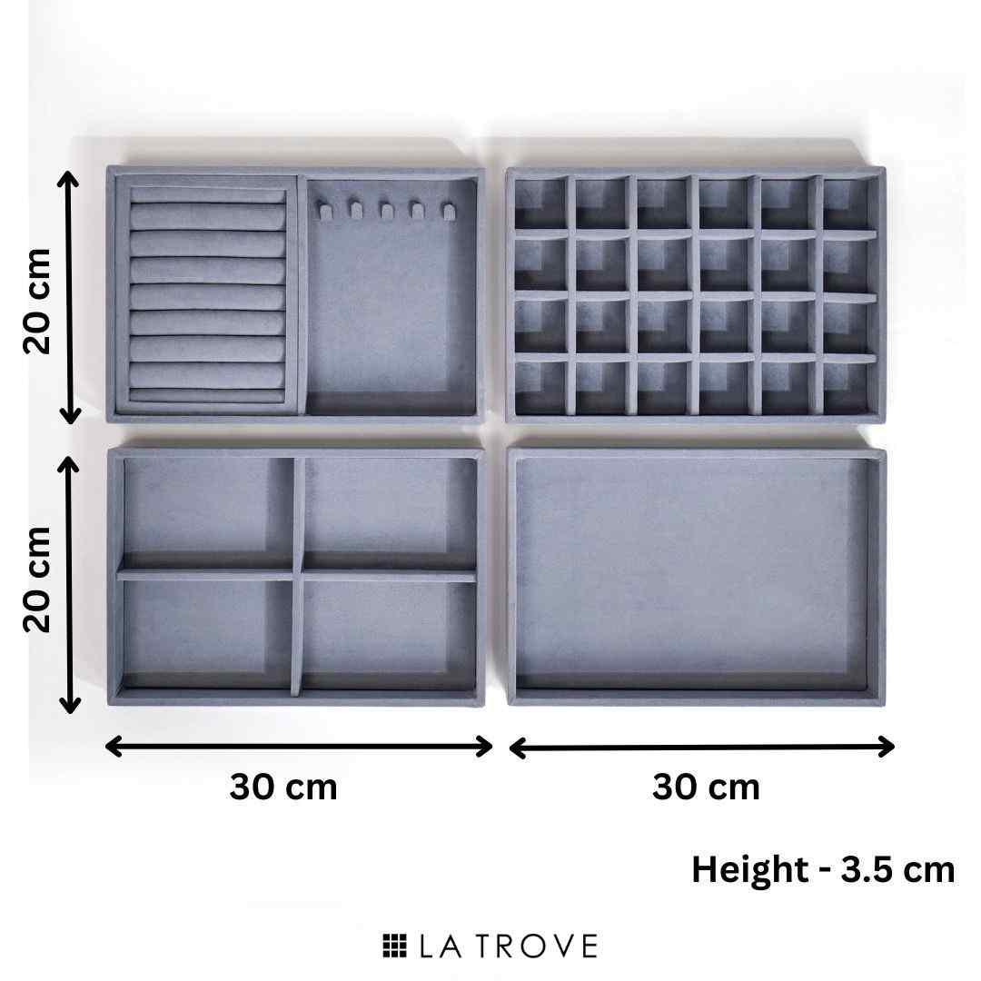 Drawer Stackable Jewellery Trays (Big Set of 4 Trays)