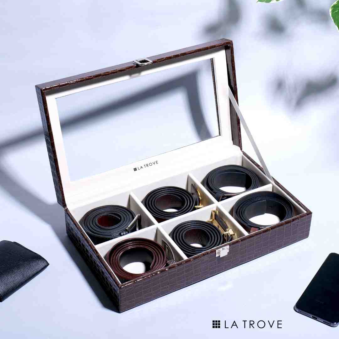 Premium 6 Slot Belt Box Glass