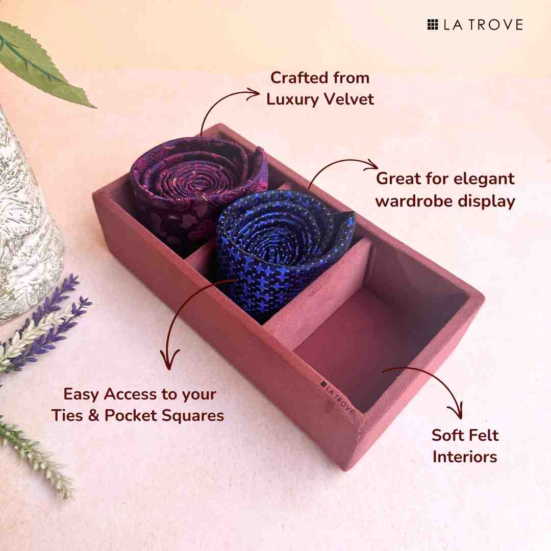 3 Slot Mini Tie & Pocket Square Tray (Mini)