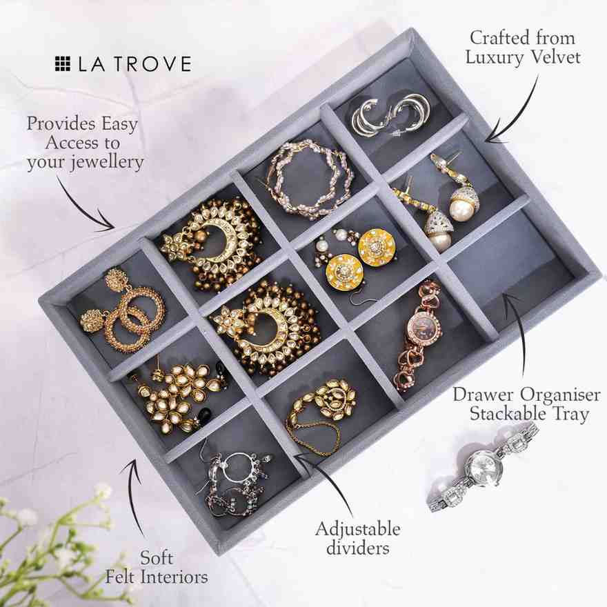 Luxury 12 Grid Jewellery Tray