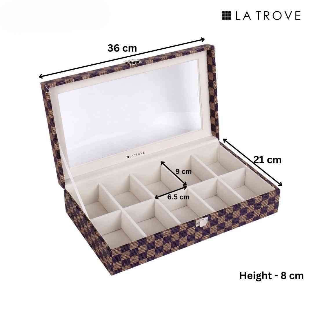 10 Slot Watch Box (With Glass Top)
