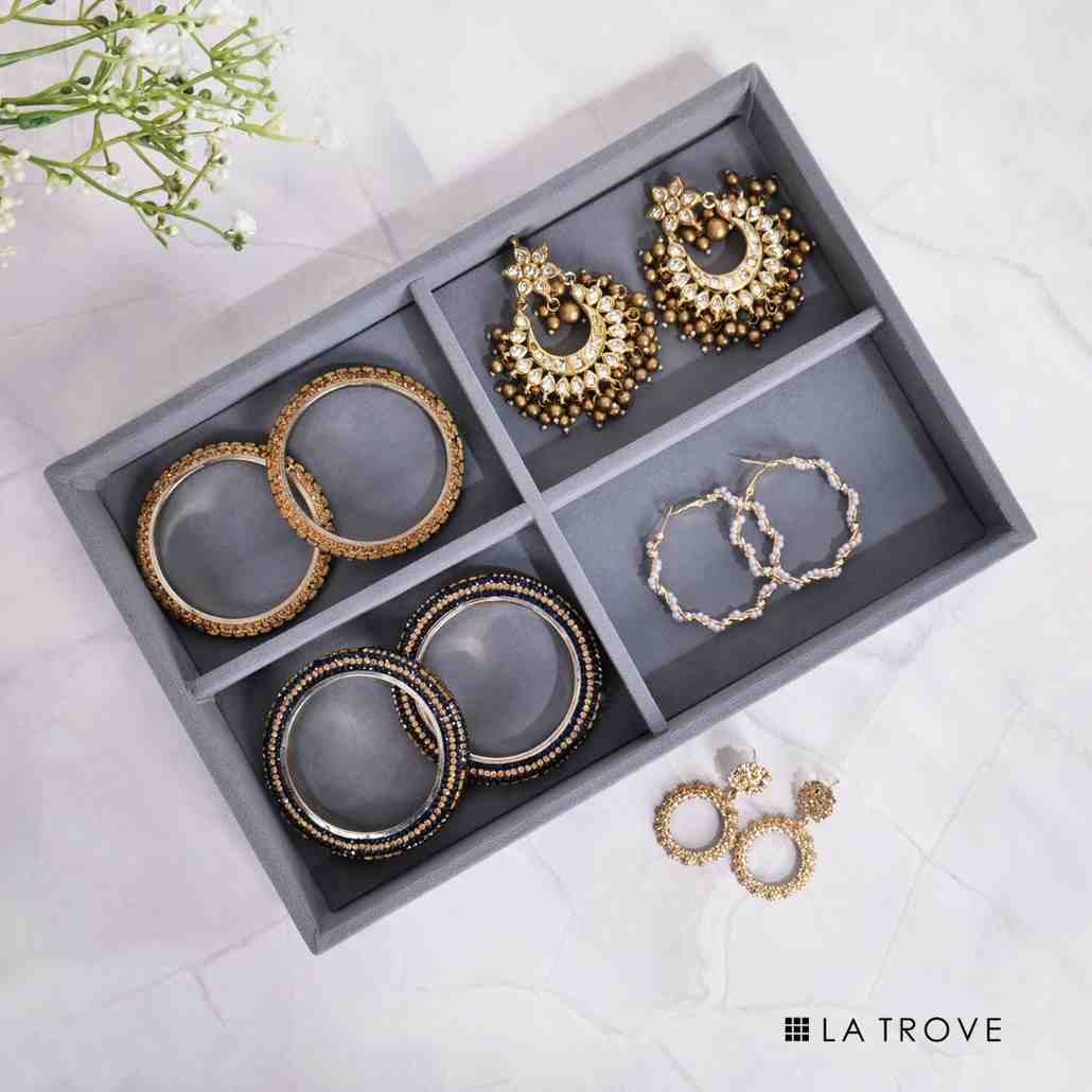 Luxury 4 Section Jewellery Tray