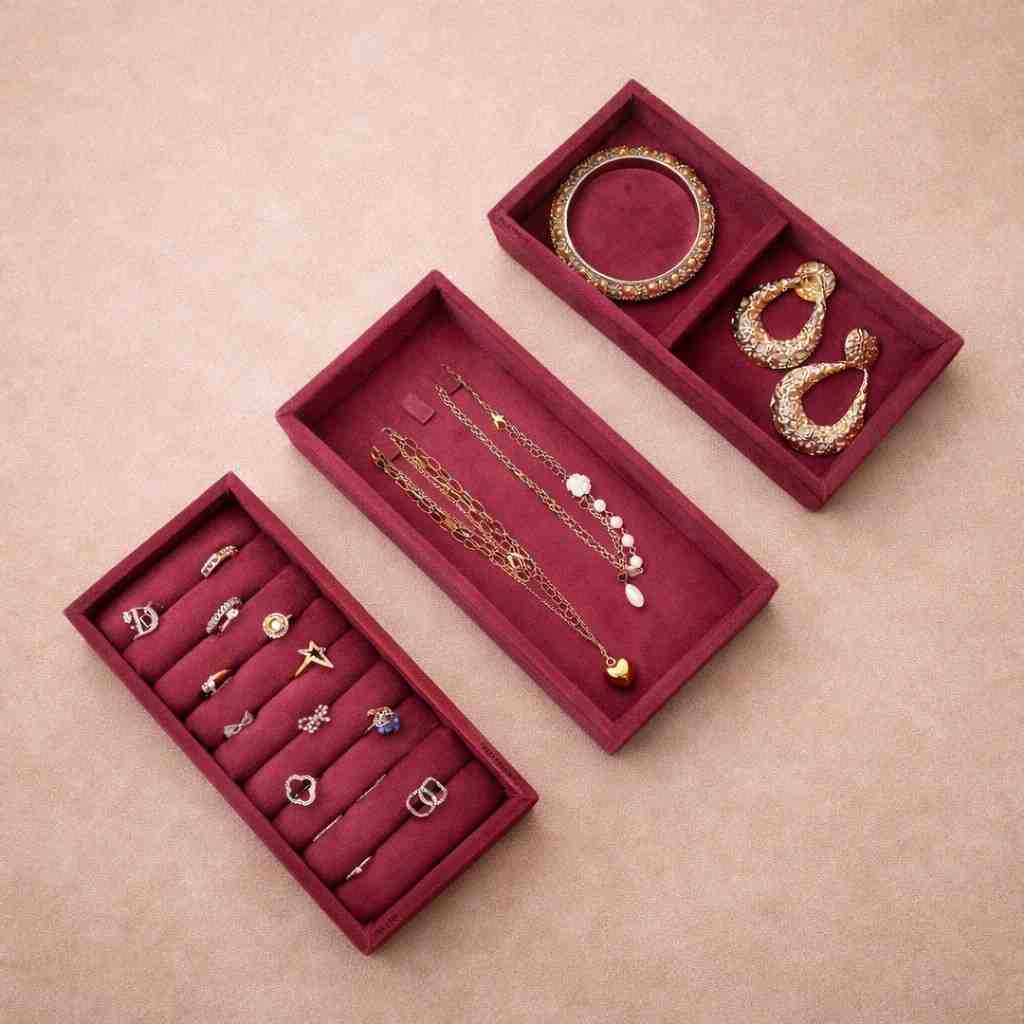 Ring, Chain & 2 Grid Jewellery Tray Organizer