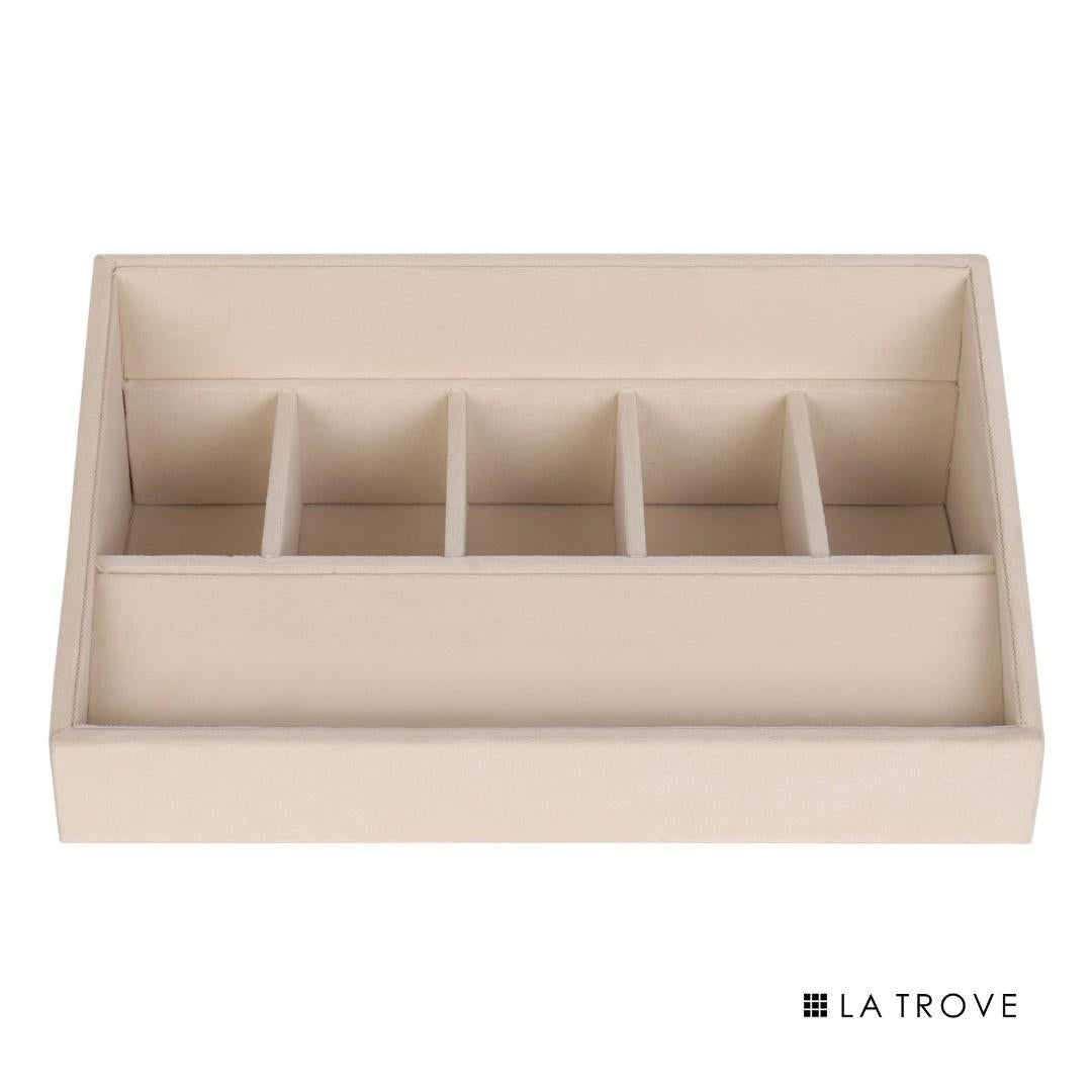 5 Slot Luxury Velvet Belt Tray