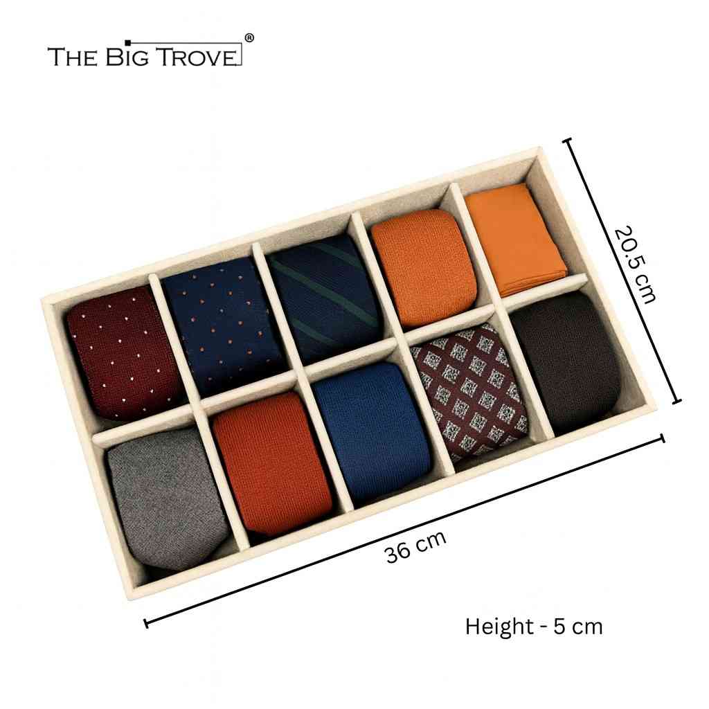 TBT 10 Slot Tie & Pocket Square Organiser Tray