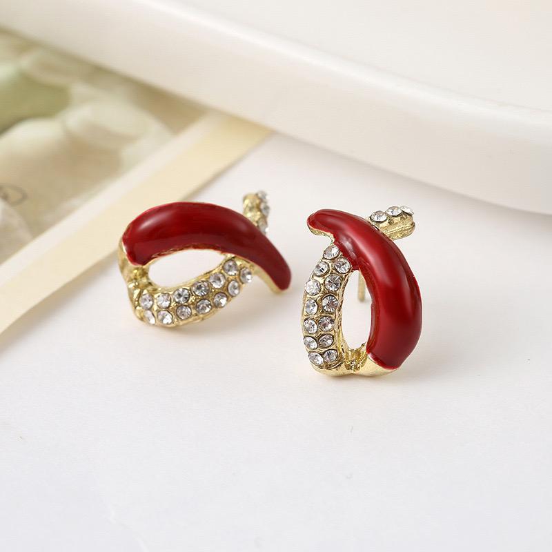 Red Cross Shaped Earrings