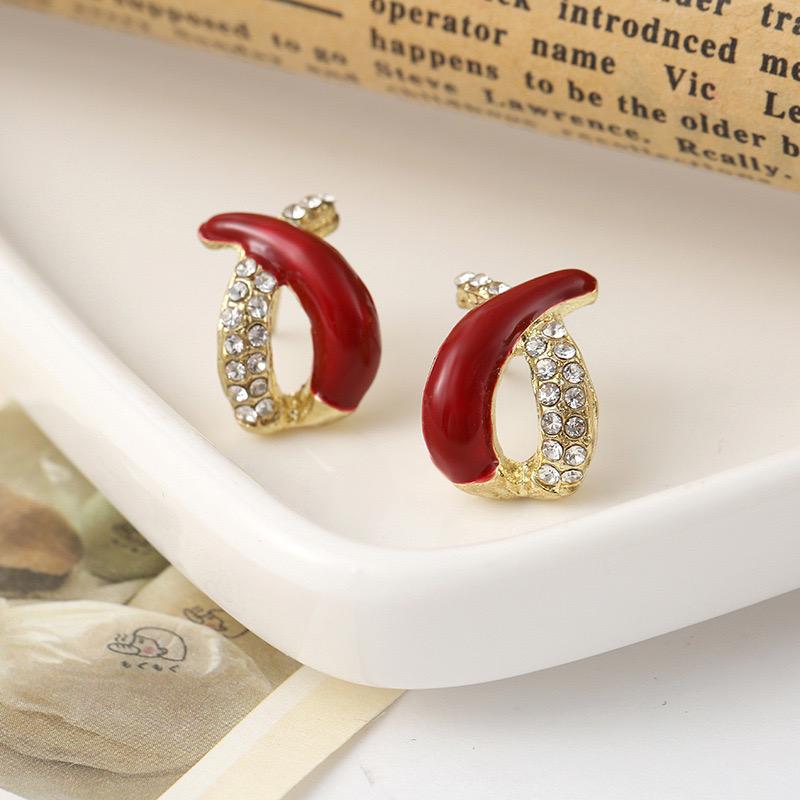 Red Cross Shaped Earrings