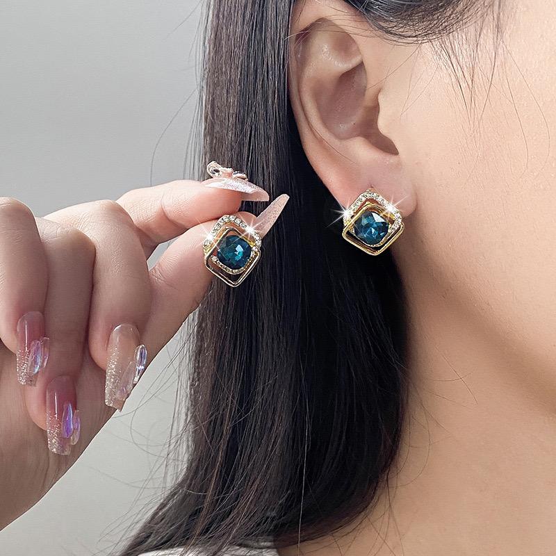 Double Layer Blue Stud Earrings