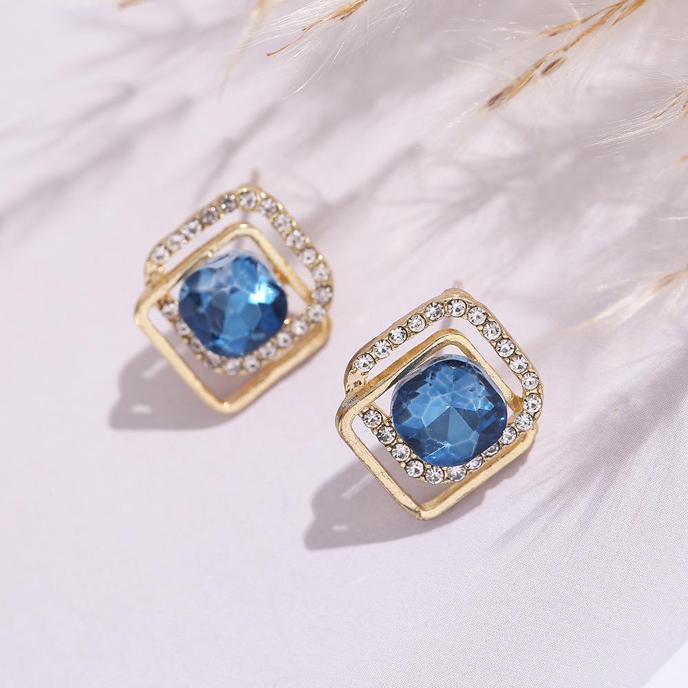 Double Layer Blue Stud Earrings