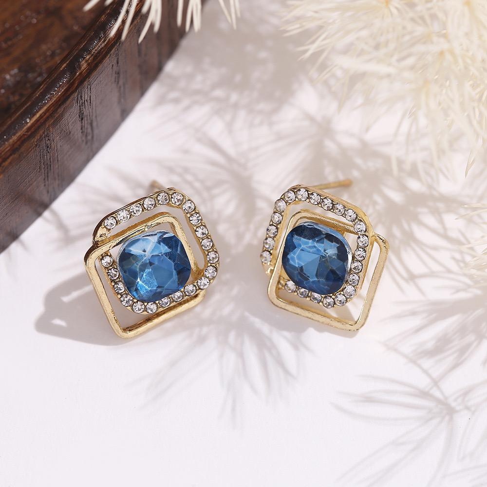 Double Layer Blue Stud Earrings