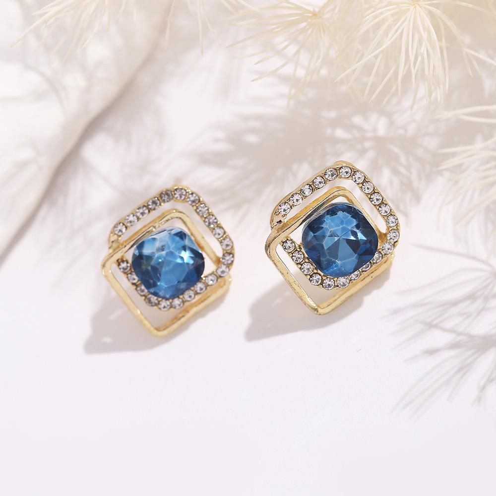 Double Layer Blue Stud Earrings