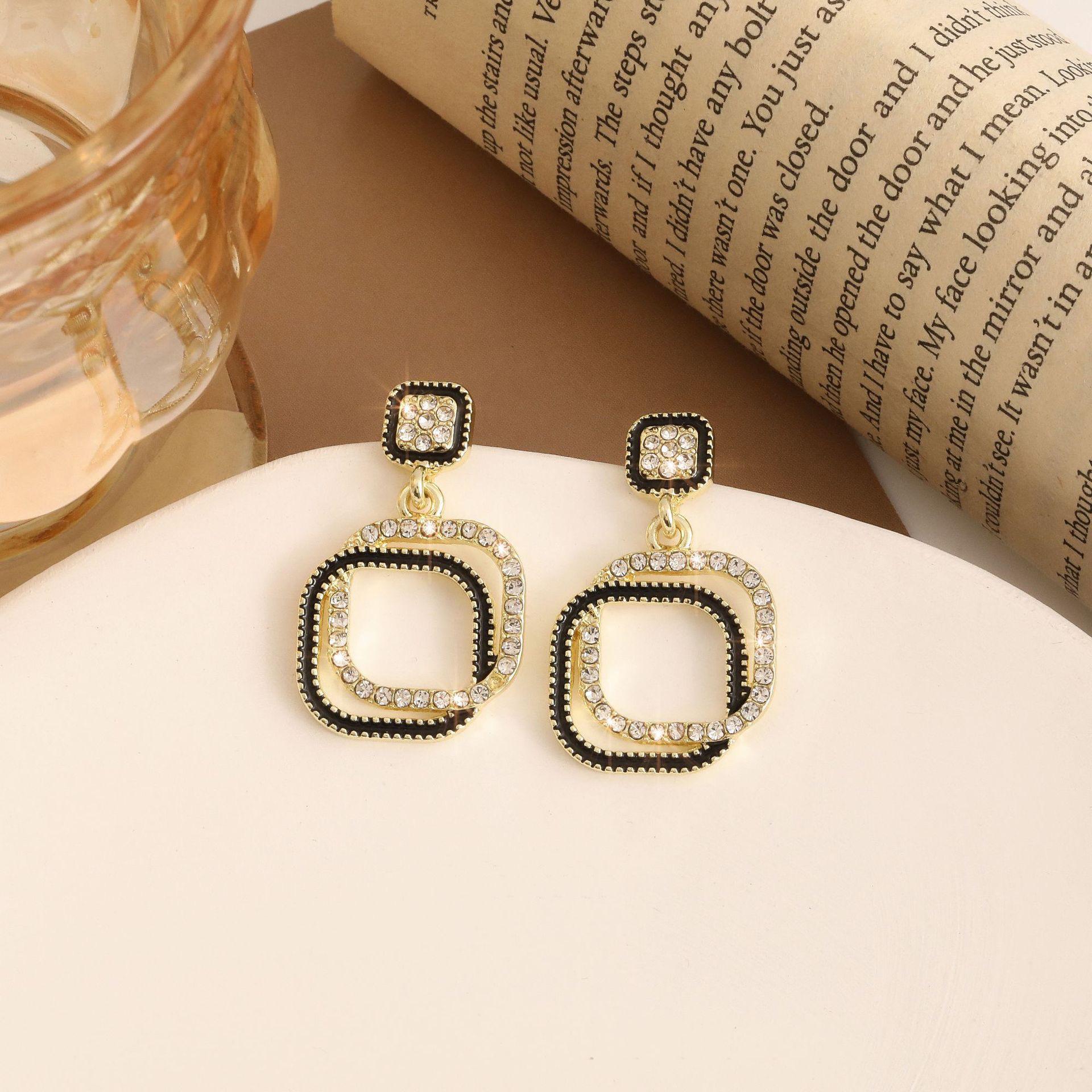 Stone Square Earrings