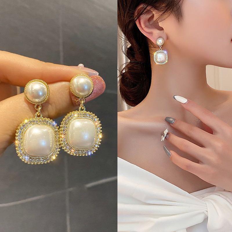 Party Wear Drop Earrings with Stones.
