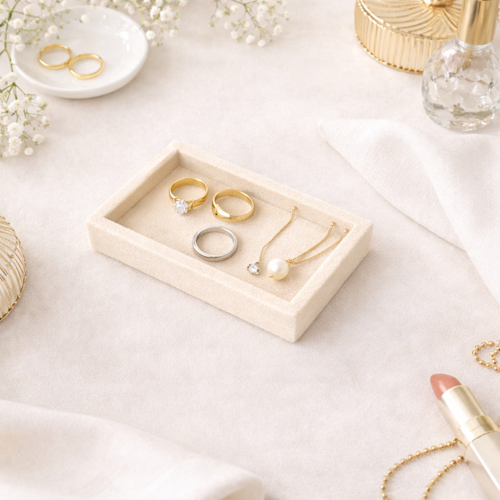 Nano Velvet Jewellery Tray – Drawer Organizer for Rings, Earrings & Accessories