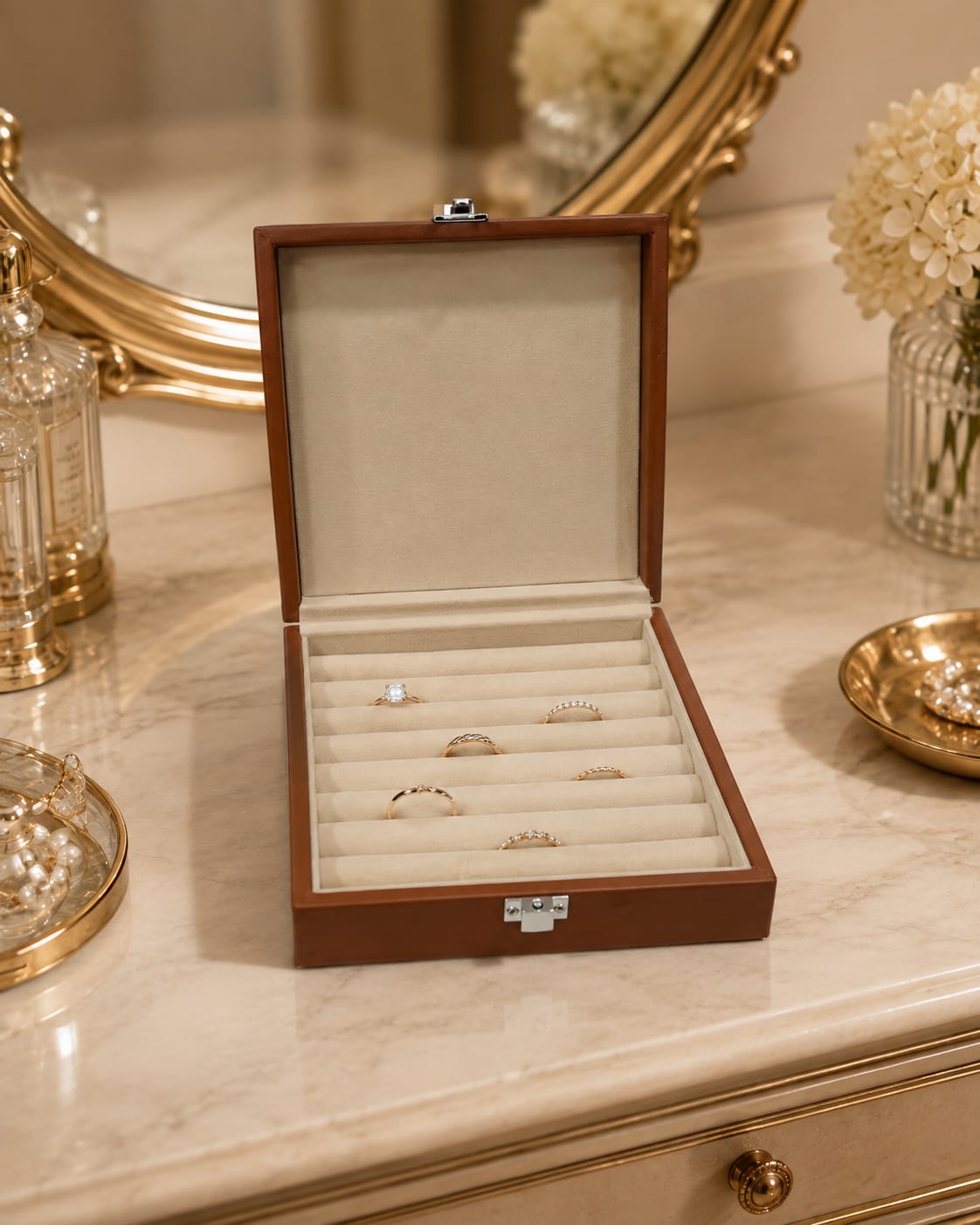 Velvet Ring Organizer Box