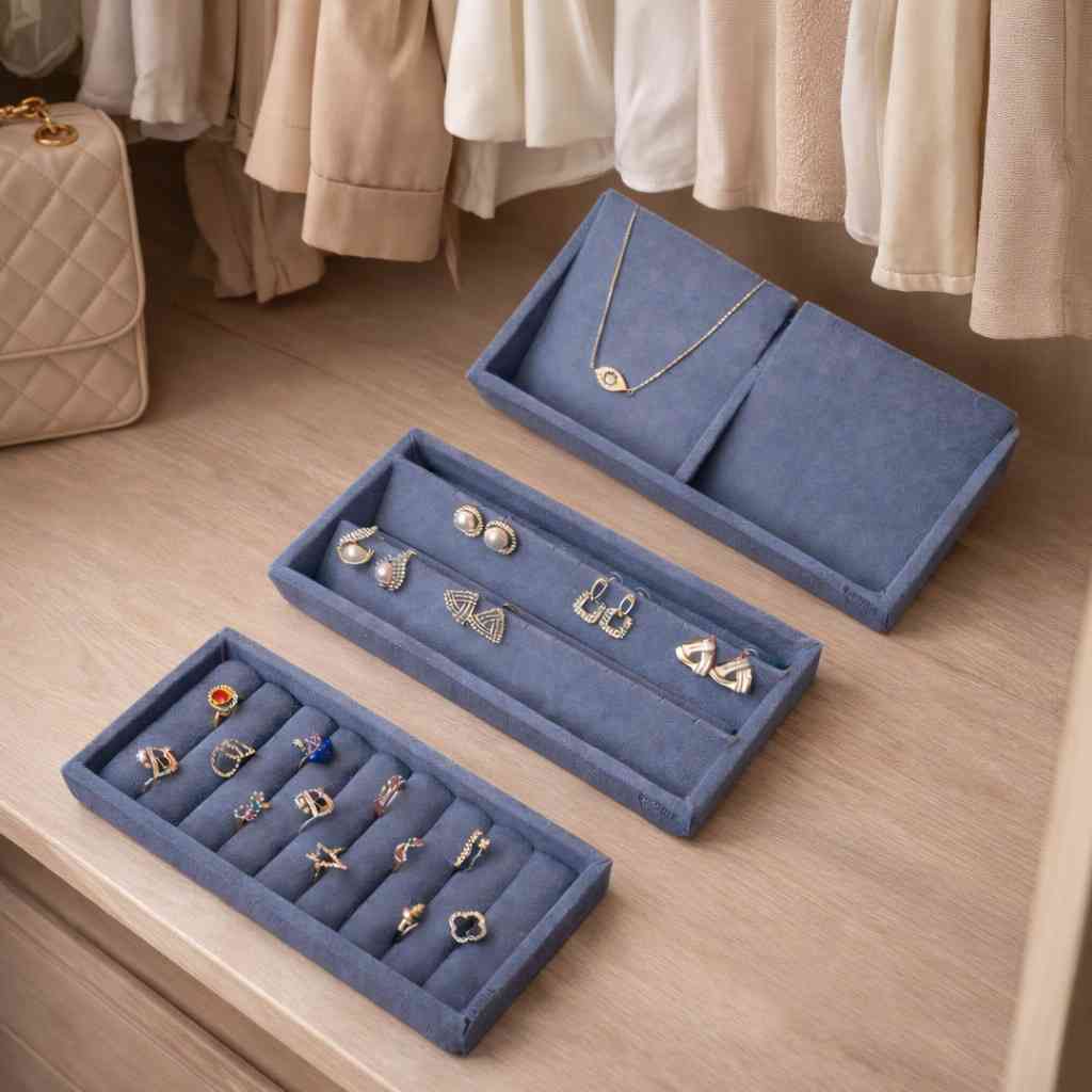 Mini Ring, 2 Necklace & Earring Tray – Compact Jewellery Organiser