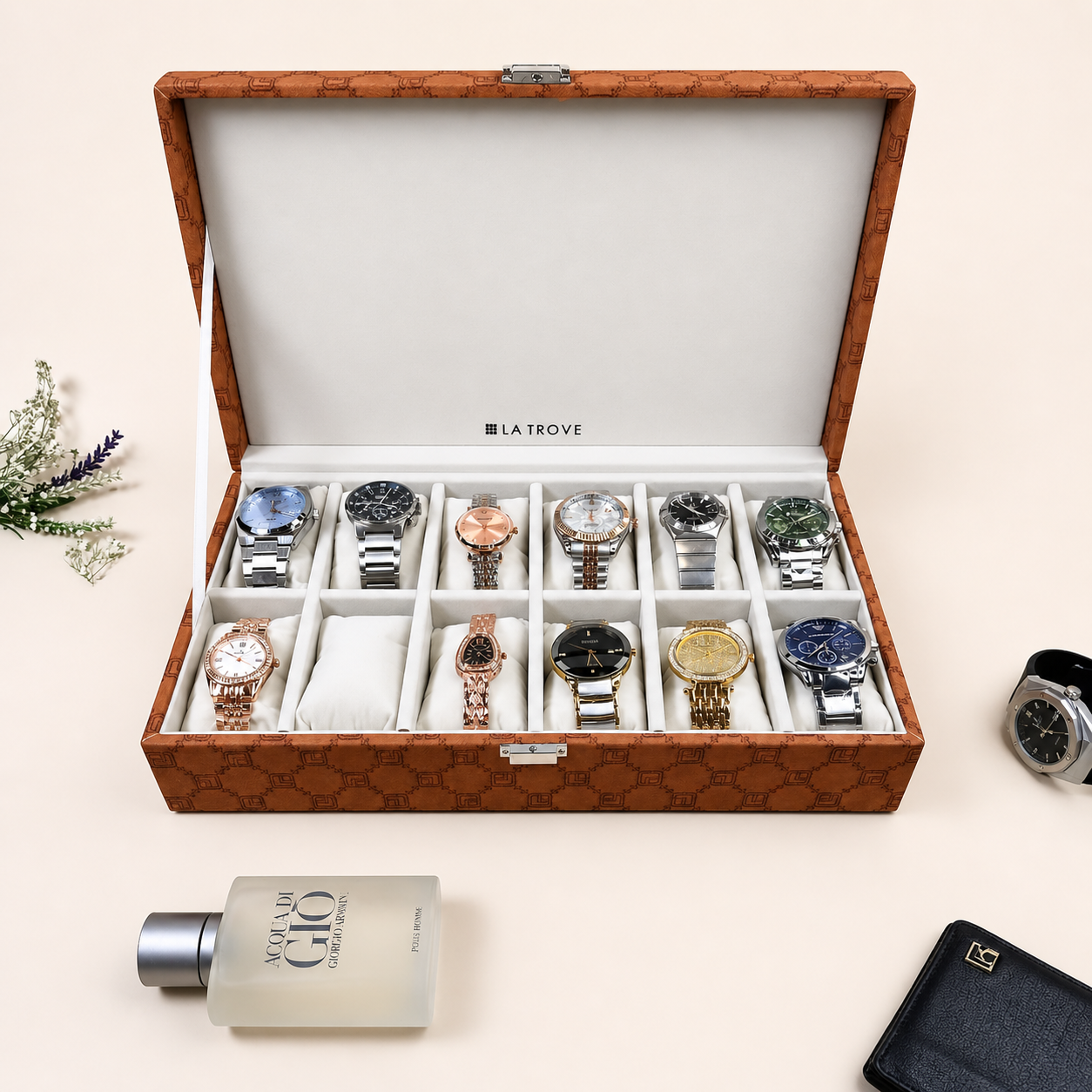 Designer 12-Slot Watch Box