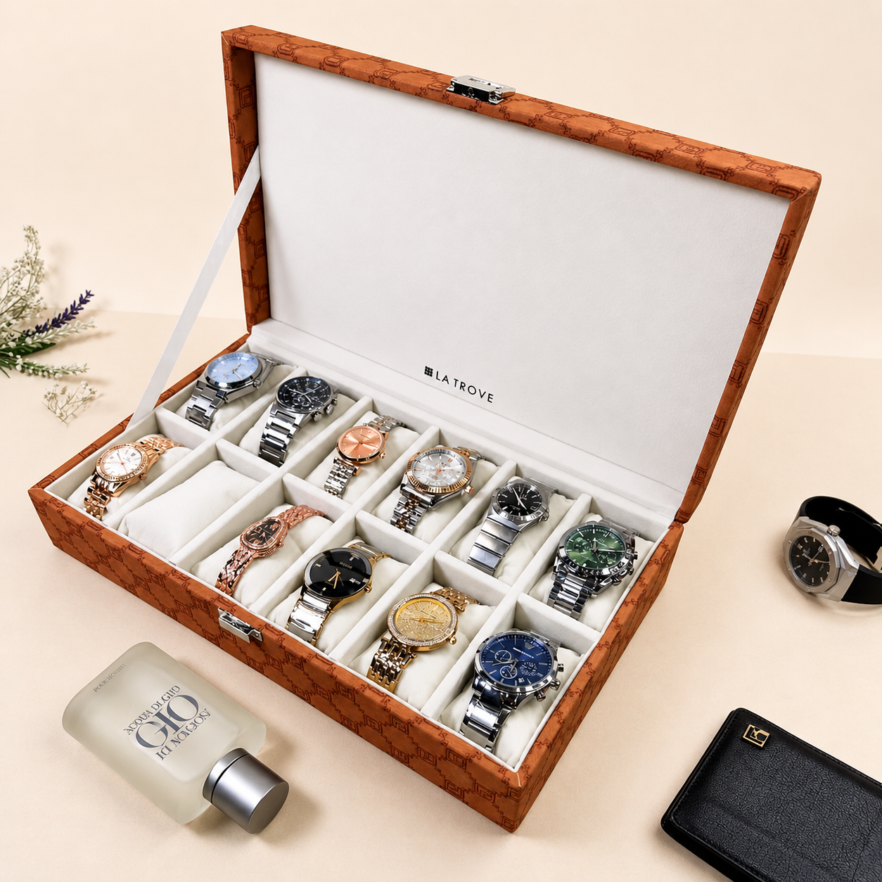 Designer 12-Slot Watch Box