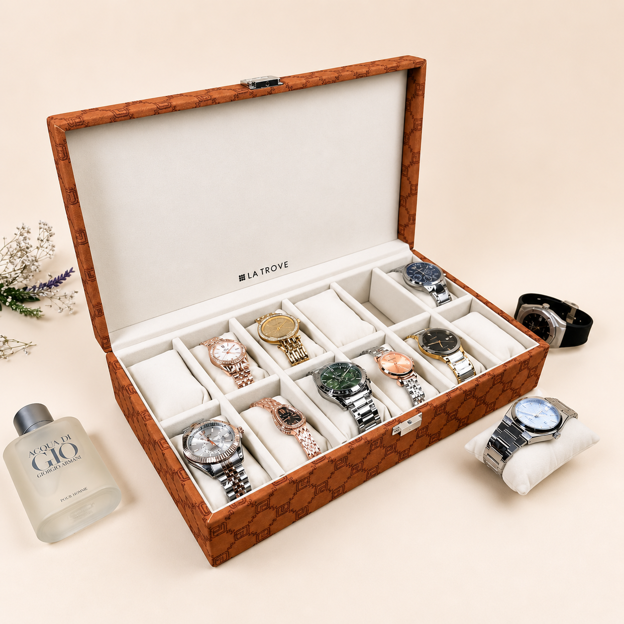 Designer 12-Slot Watch Box