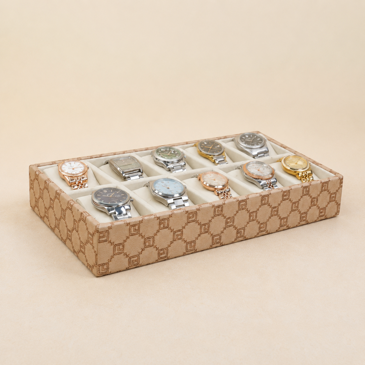 Designer 10-Slot Watch Tray