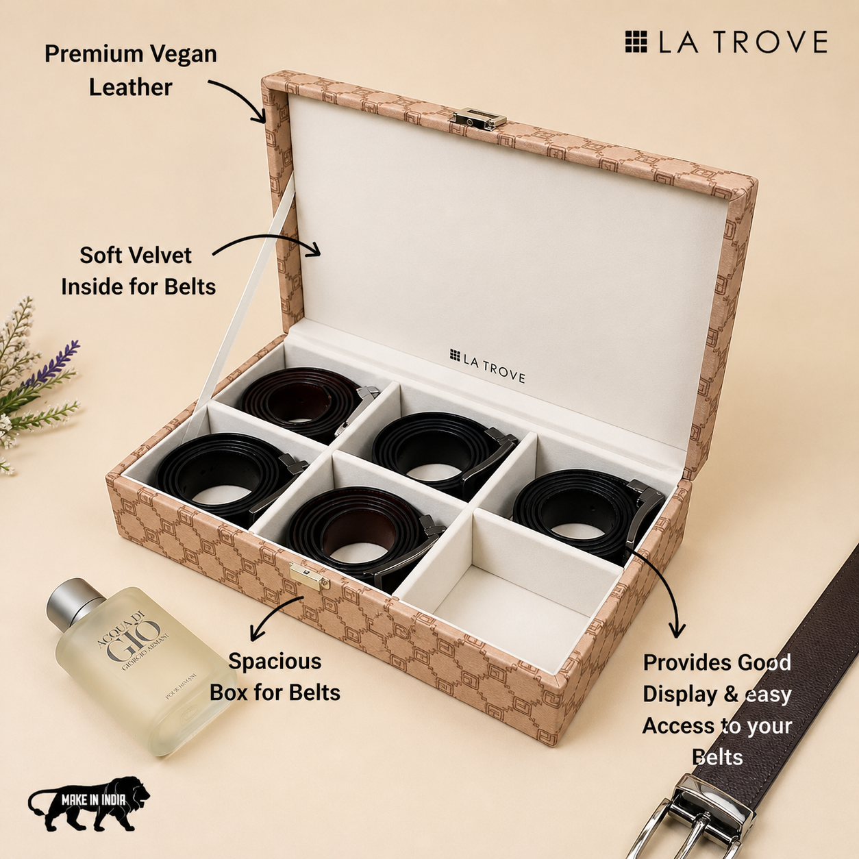 Designer 6 Slot Belt Box