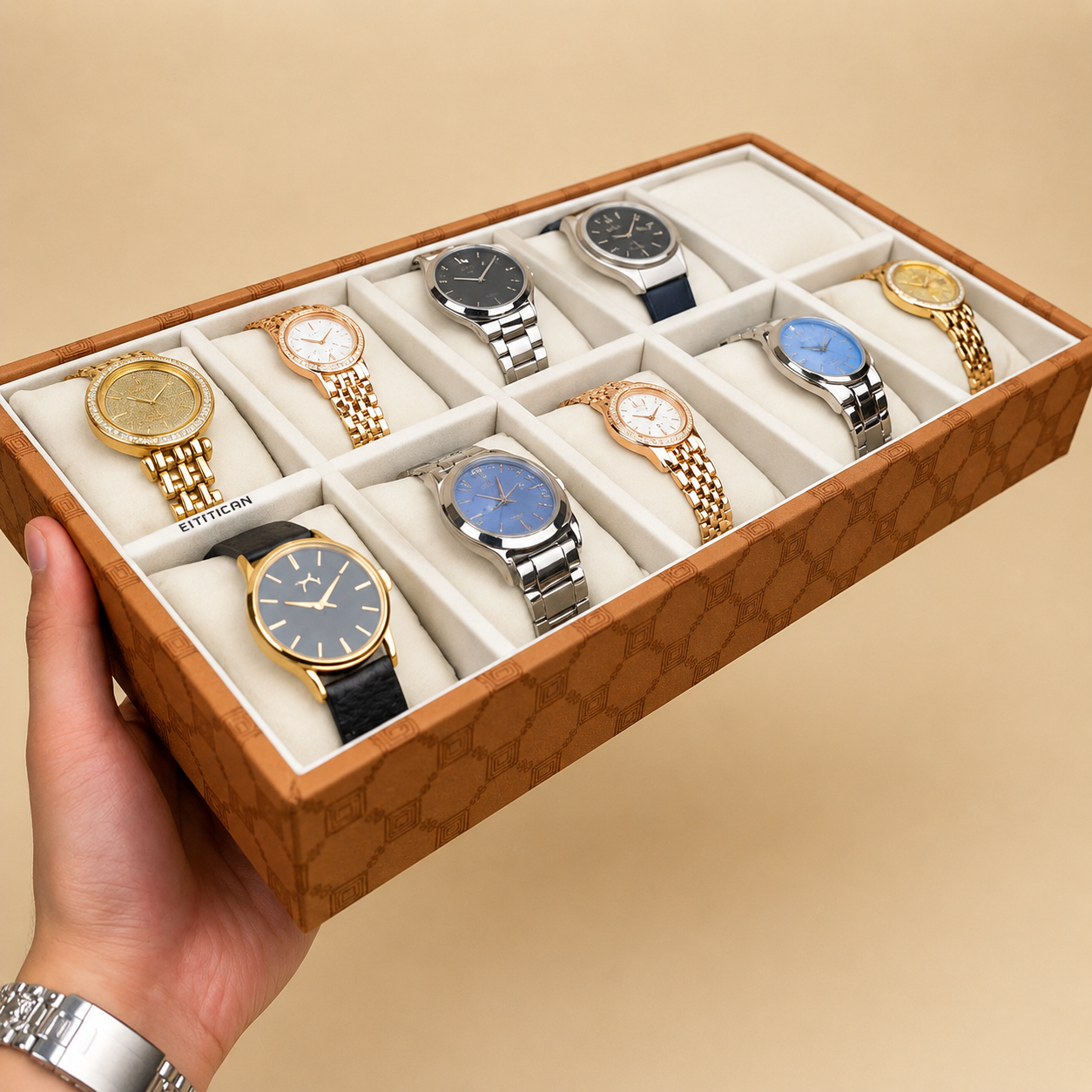Designer 10-Slot Watch Tray