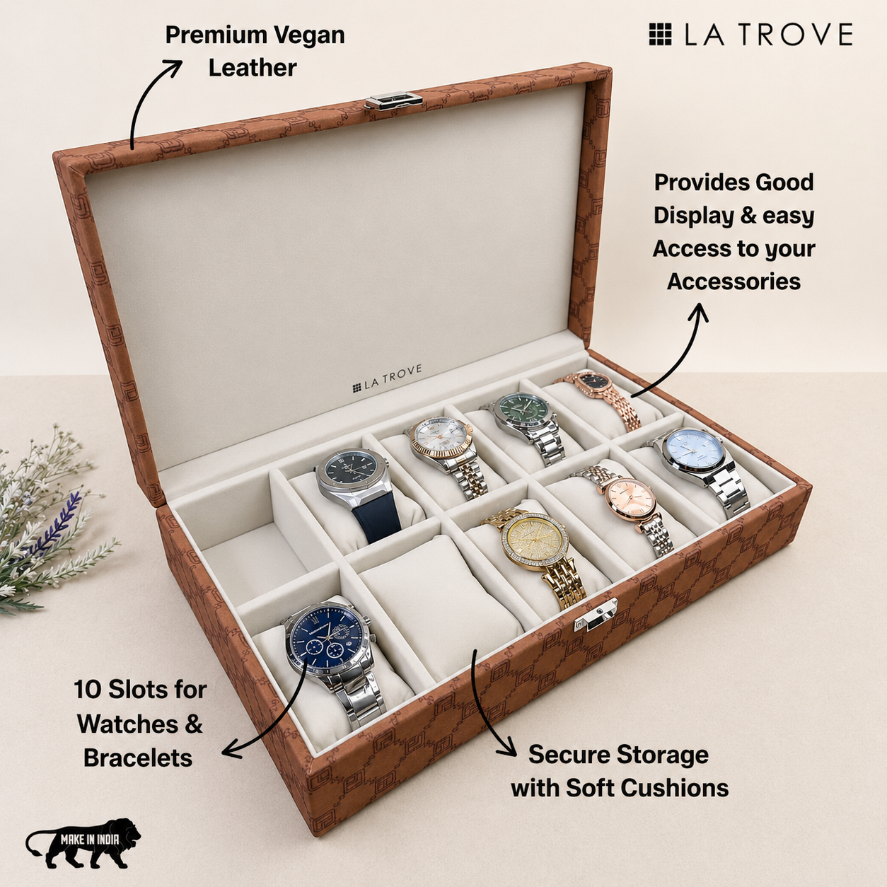Designer 10 Slot Watch Box