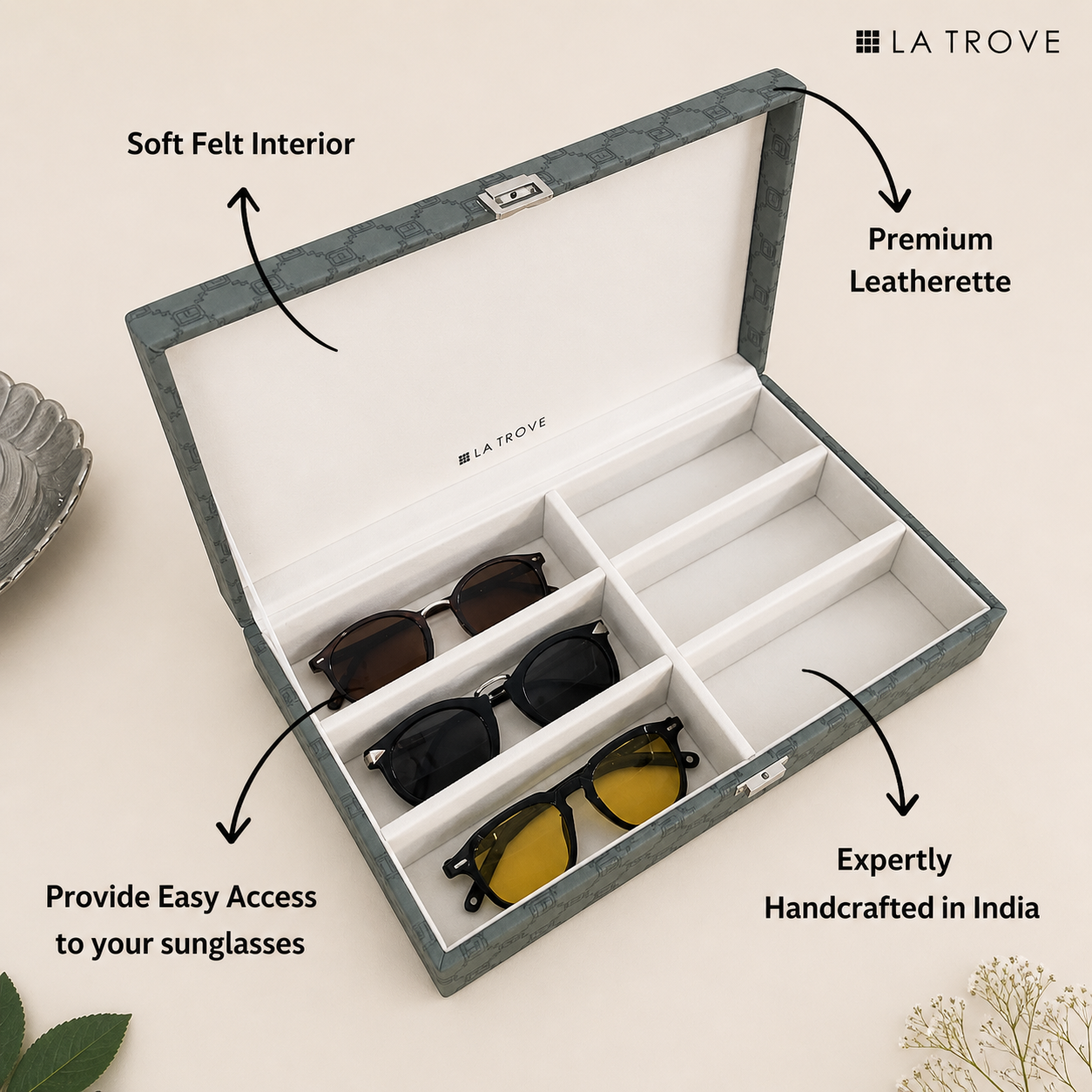 Designer 6 Slot Sunglass Box