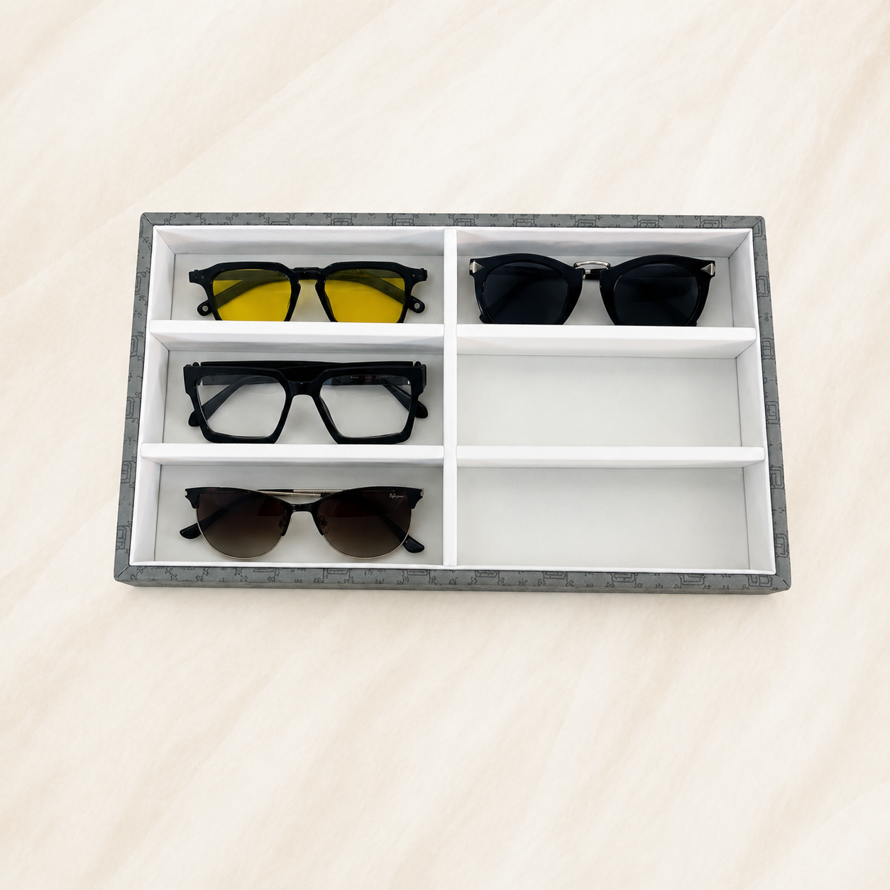 Designer 6 Slot Sunglass Organiser Tray