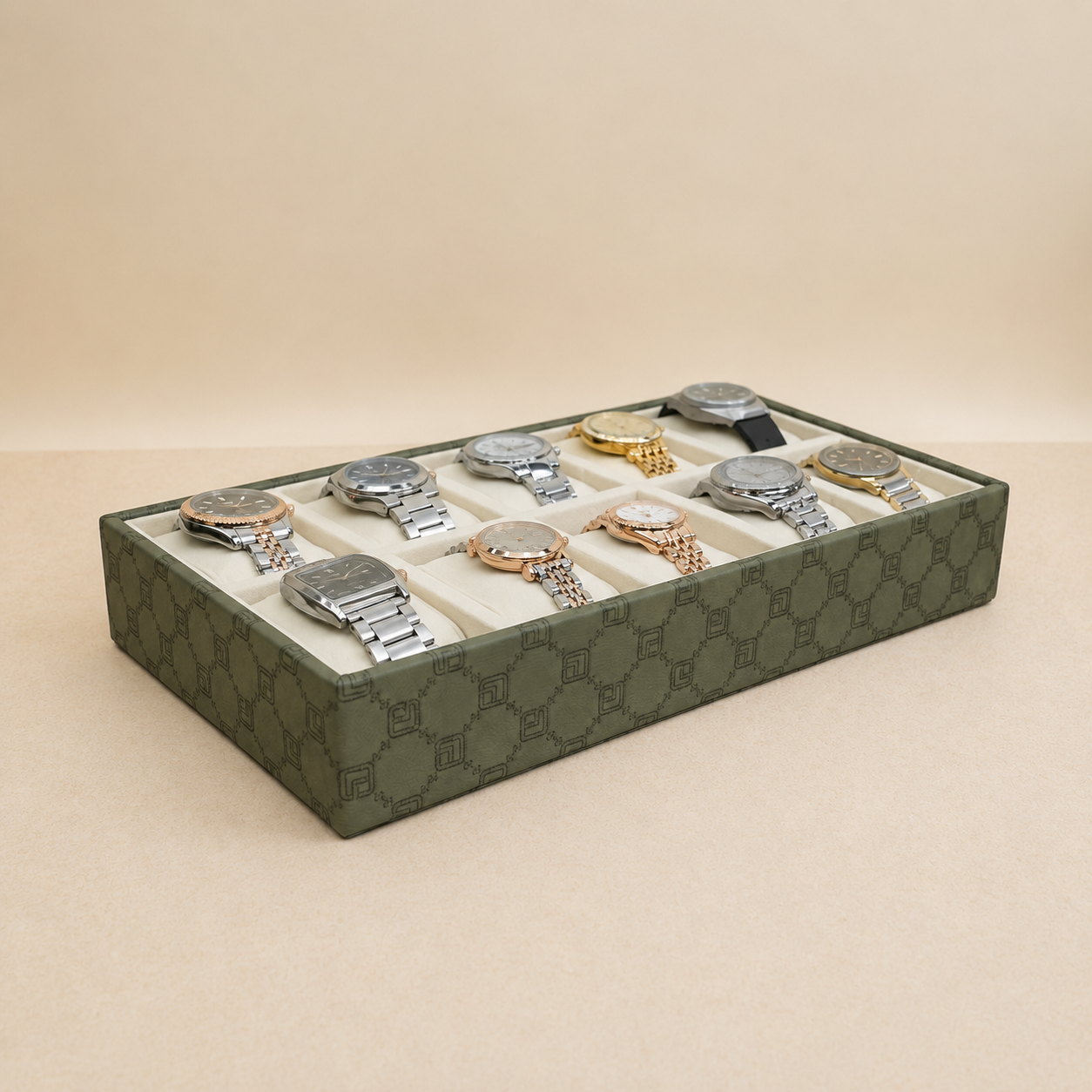 Designer 10-Slot Watch Tray