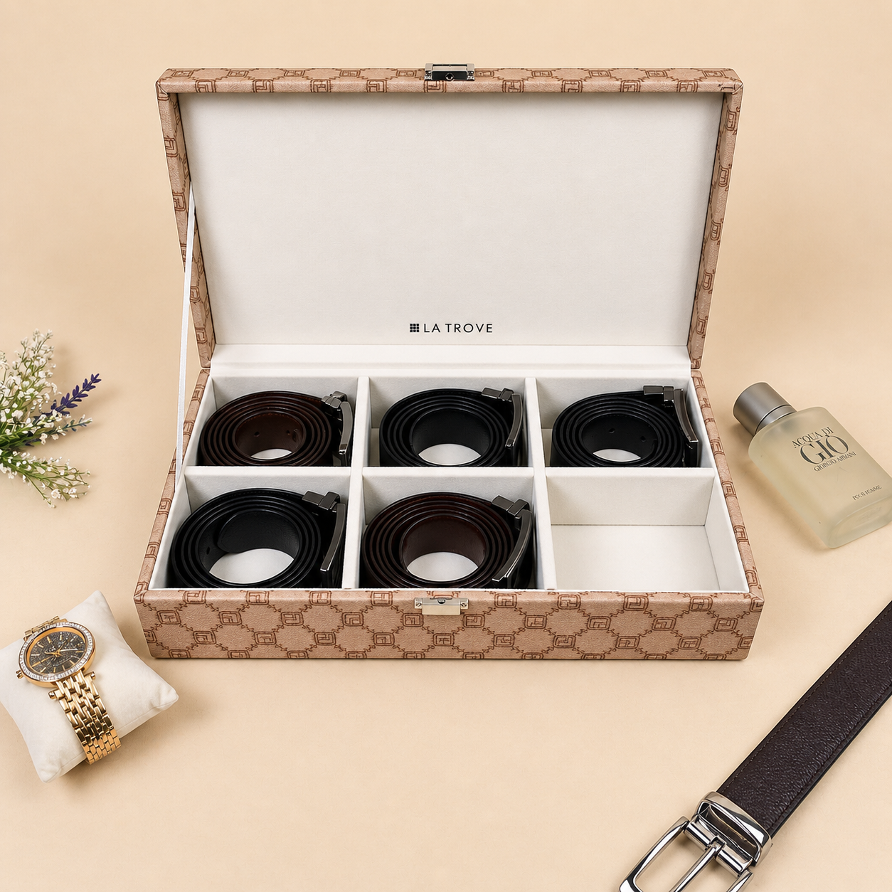 Designer 6 Slot Belt Box