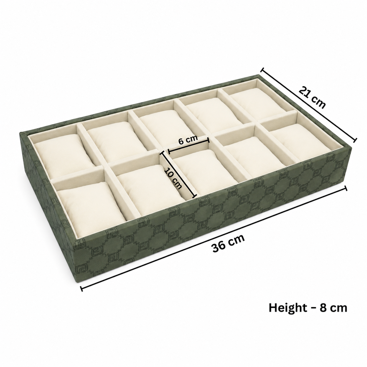 Designer 10-Slot Watch Tray