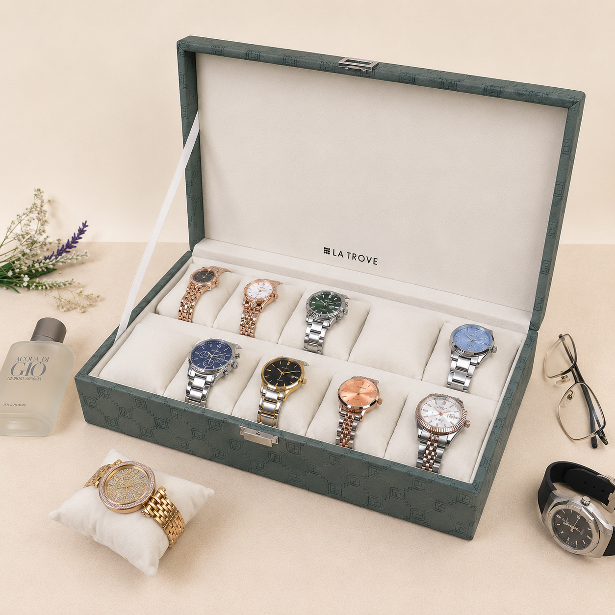 Designer 10 Slot Watch Box