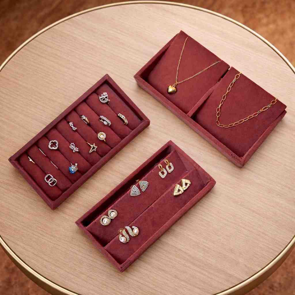 Mini Ring, 2 Necklace & Earring Tray – Compact Jewellery Organiser