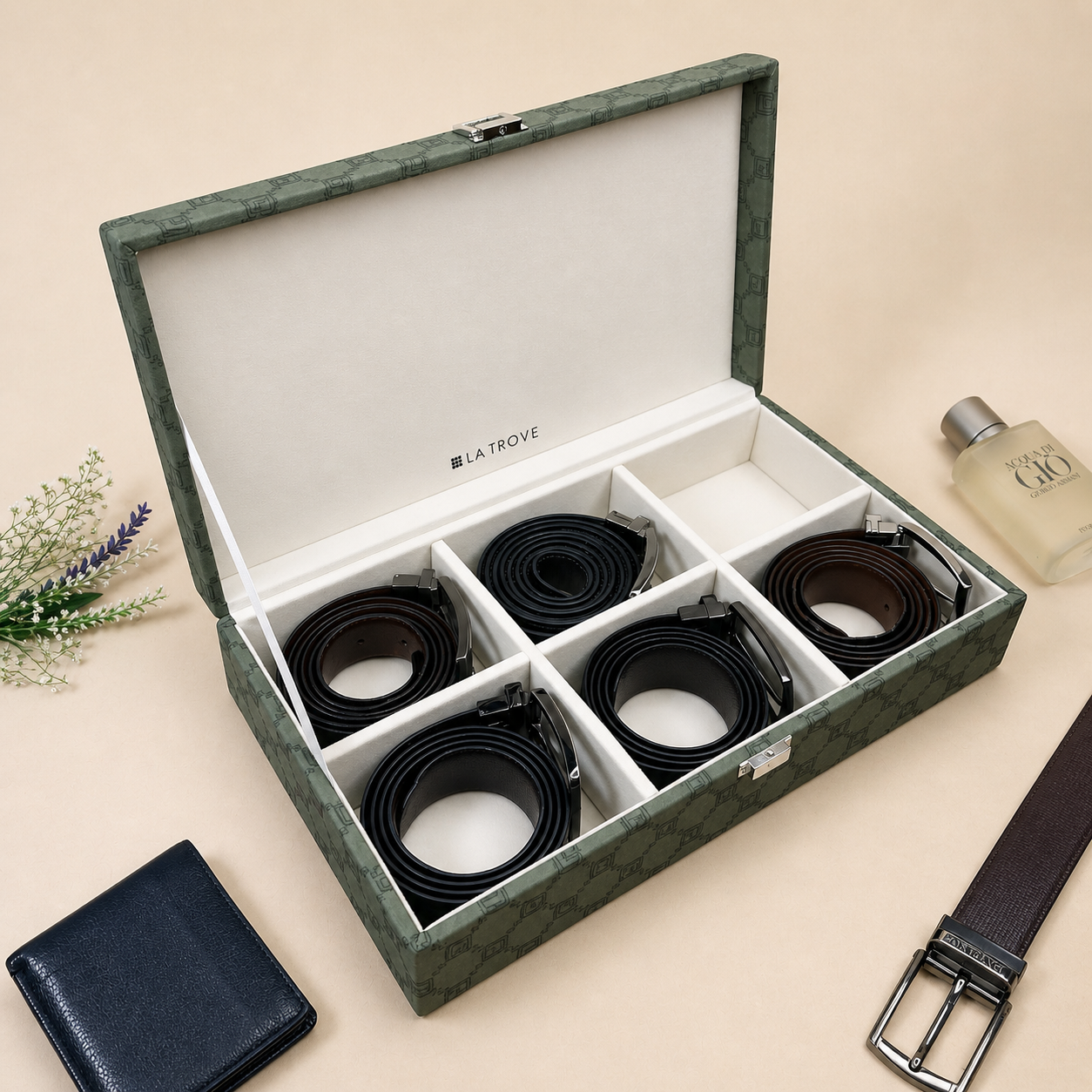 Designer 6 Slot Belt Box