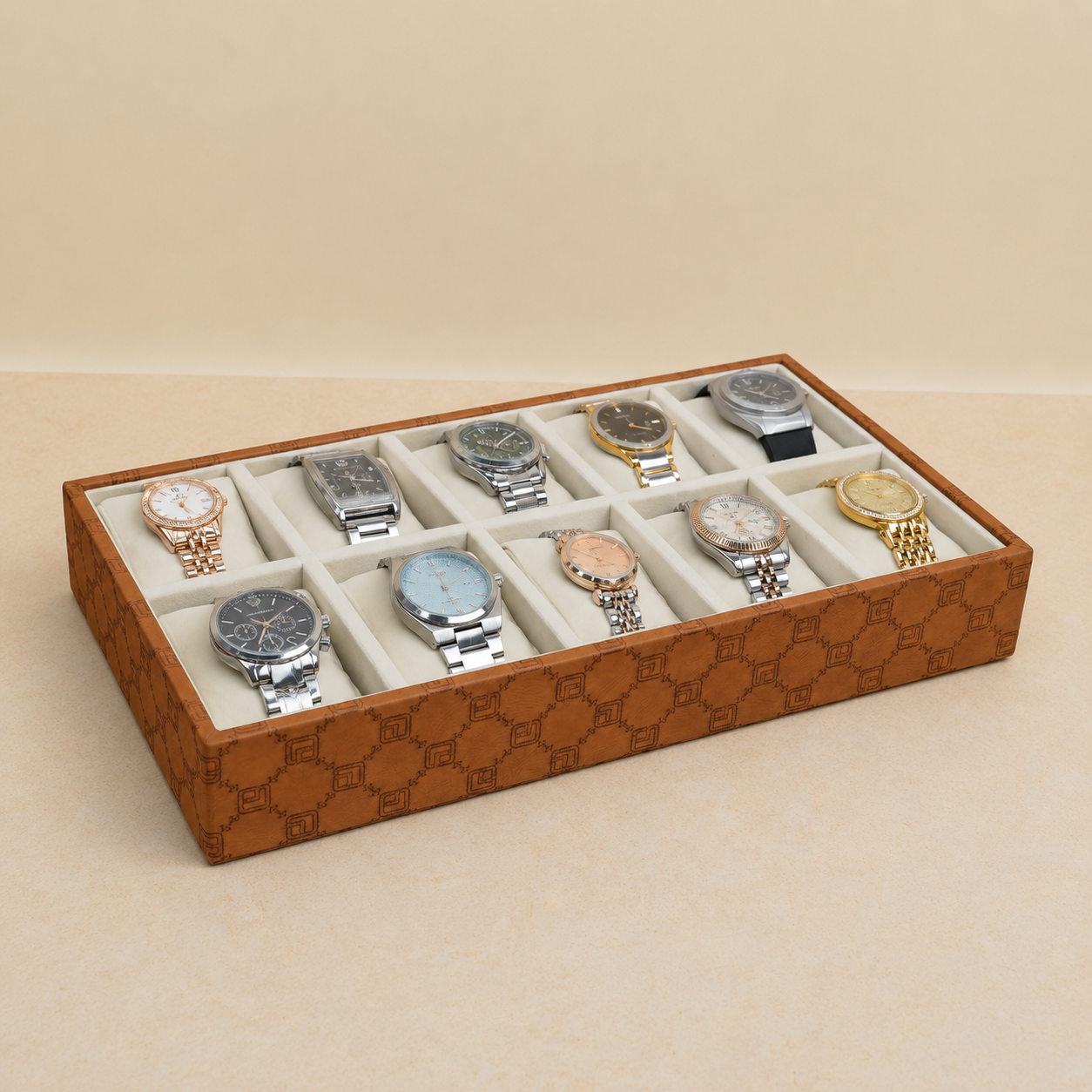 Designer 10-Slot Watch Tray