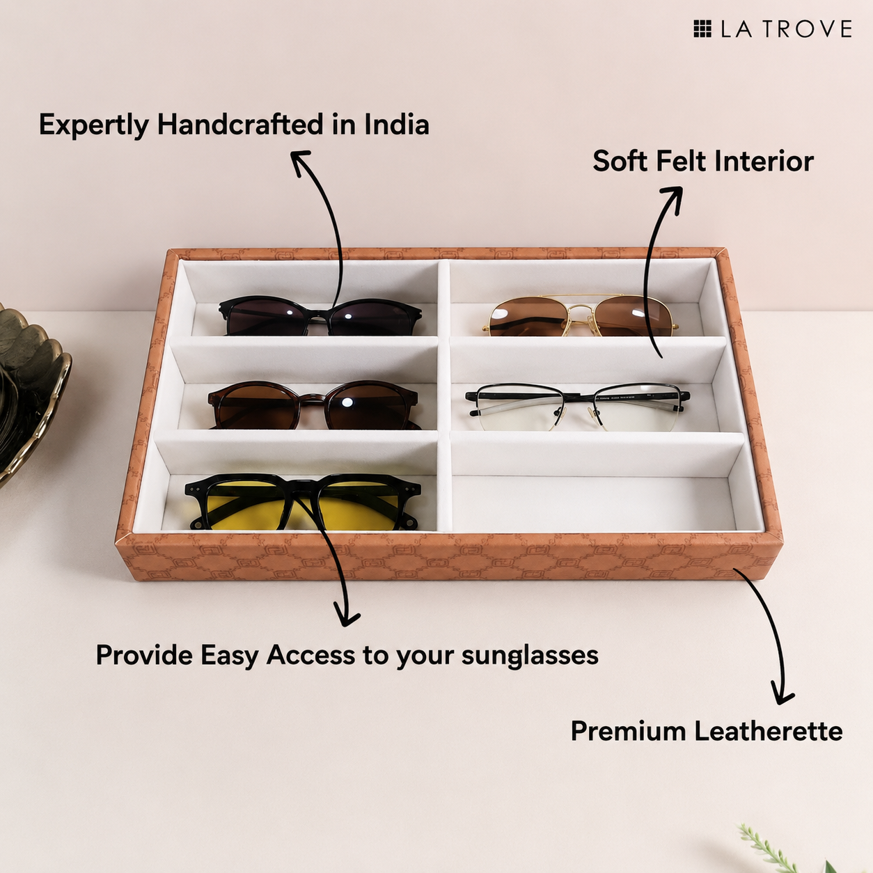 Designer 6 Slot Sunglass Organiser Tray