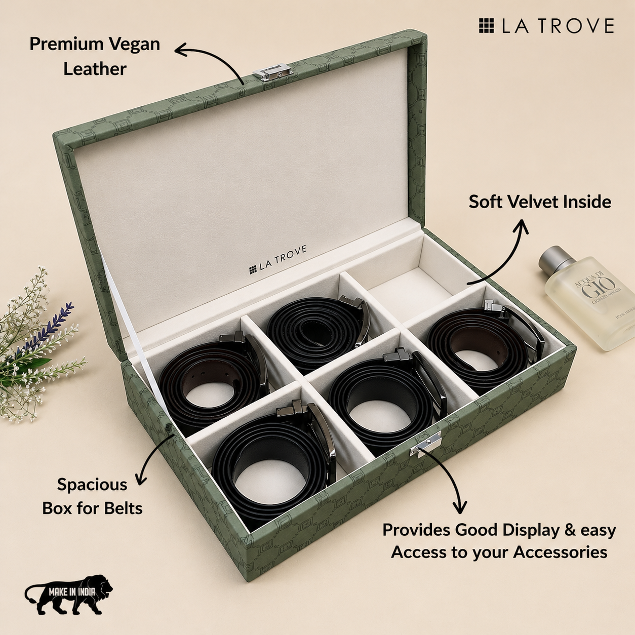 Designer 6 Slot Belt Box