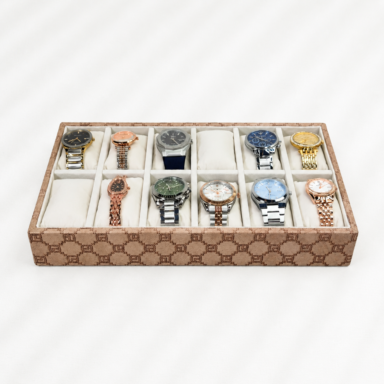 Designer 12-Slot Watch Tray