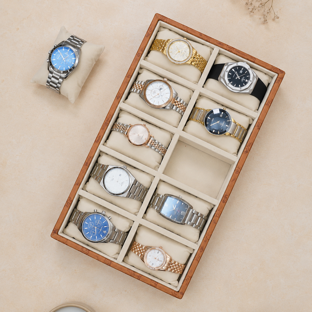 Designer 10-Slot Watch Tray