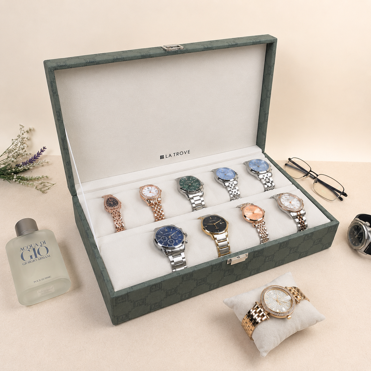 Designer 10 Slot Watch Box