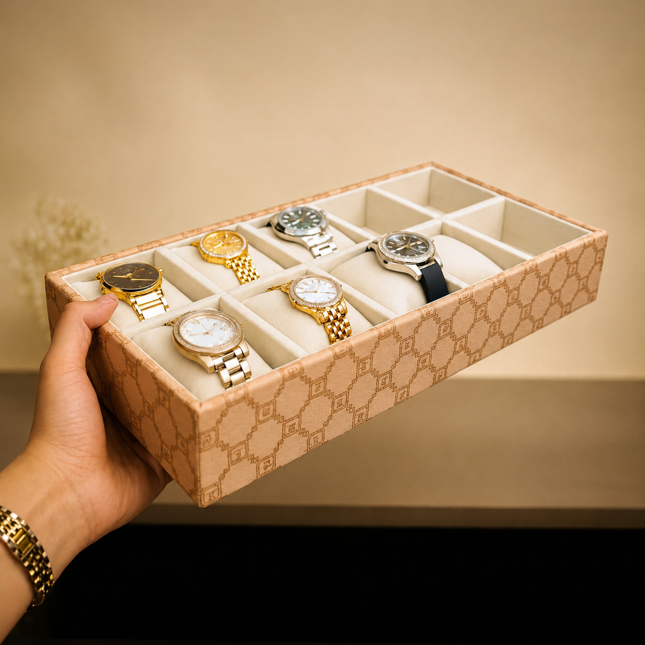 Designer 10-Slot Watch Tray