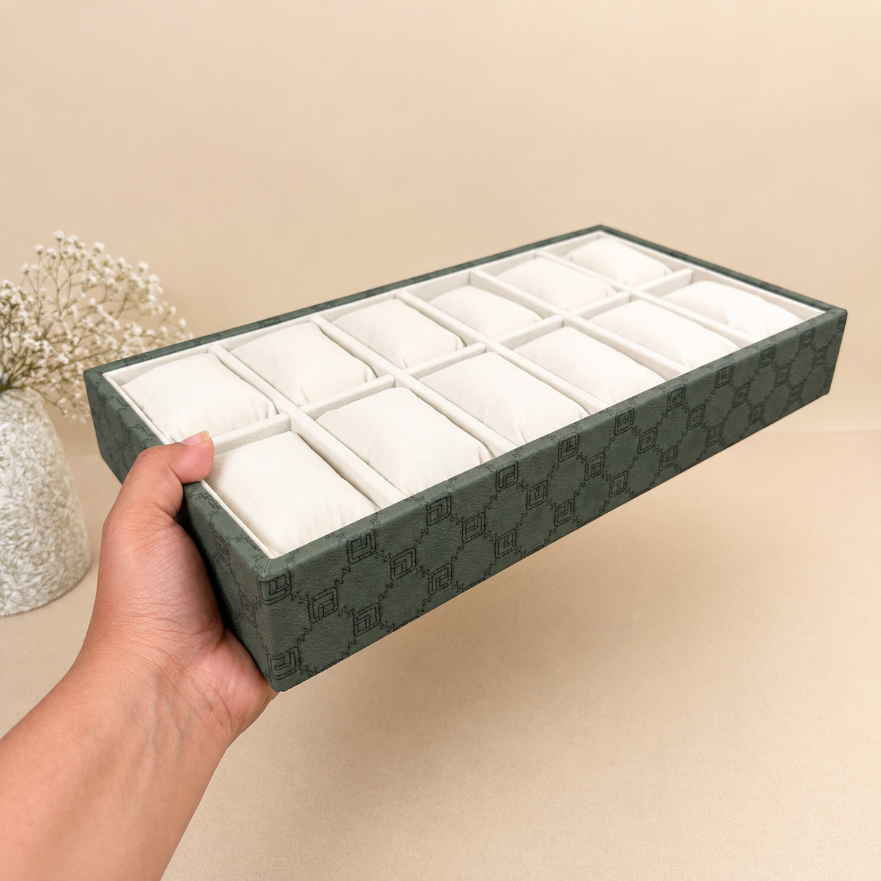 Designer 12-Slot Watch Tray