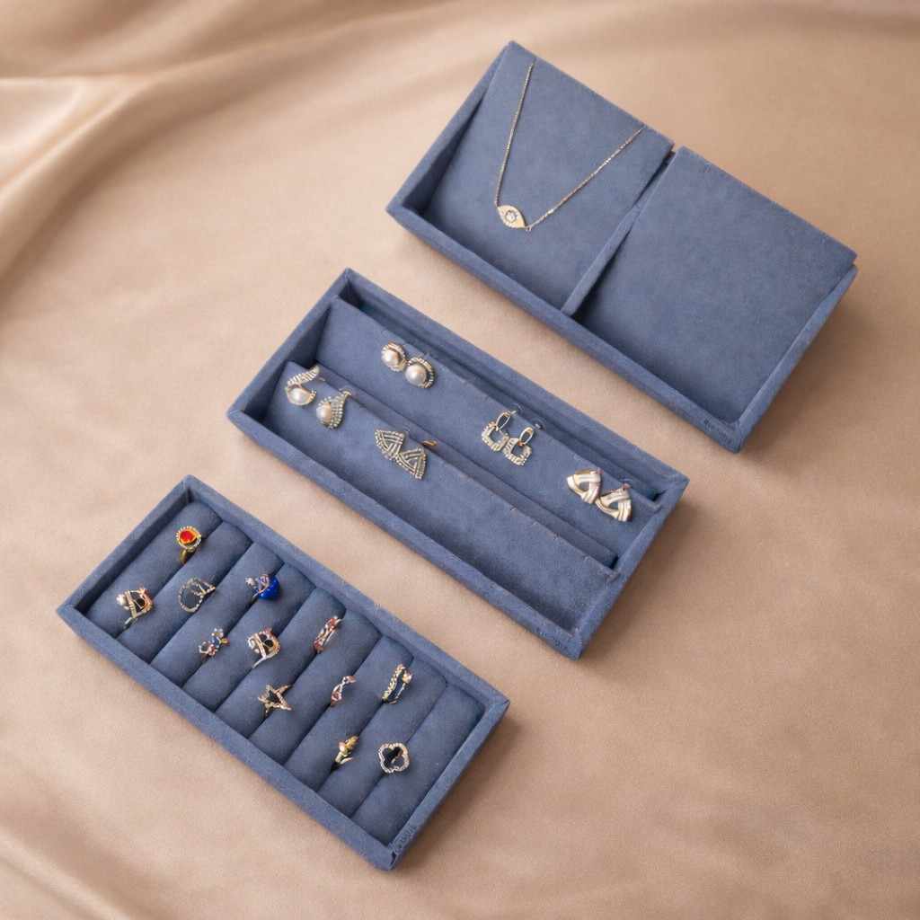 Mini Ring, 2 Necklace & Earring Tray – Compact Jewellery Organiser
