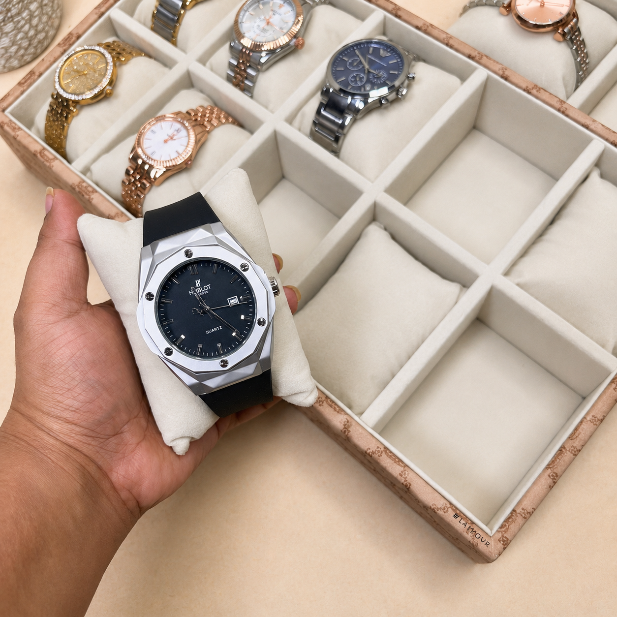 Designer 10-Slot Watch Tray