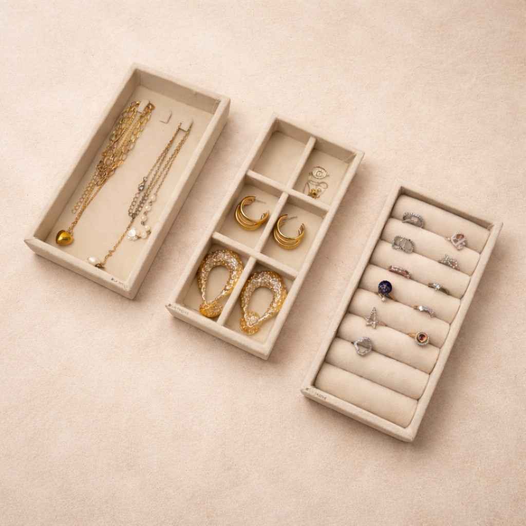 Ring, 6 Grid & Chain Jewellery Tray Organiser