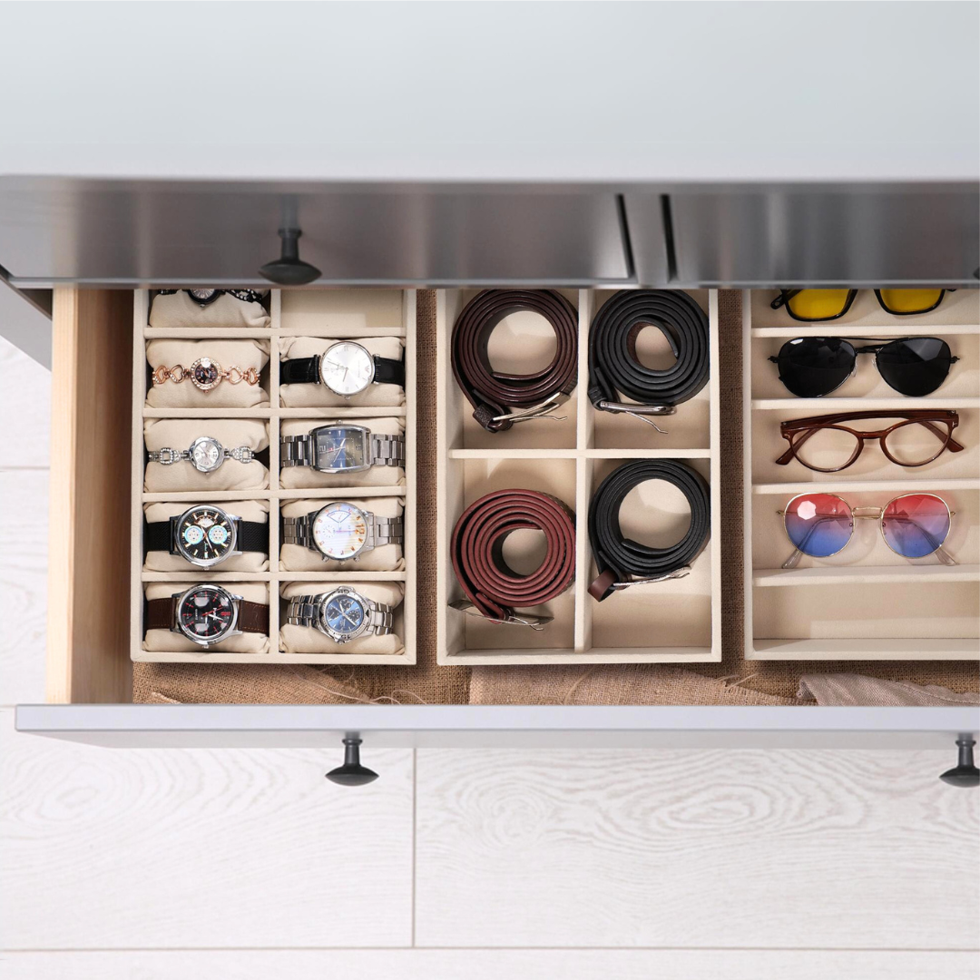 Combo of Watch, Sunglass & Belt Organizer Trays