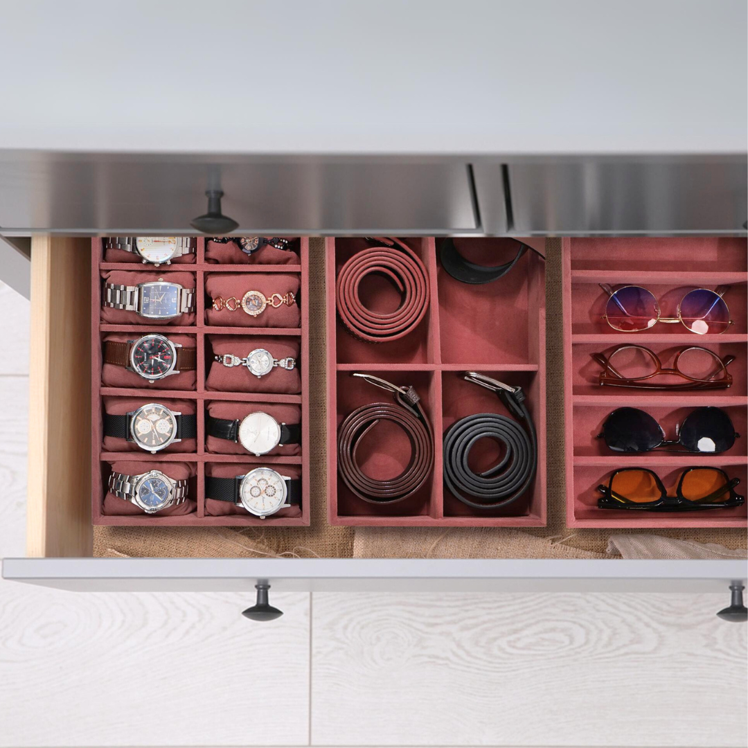 Combo of Watch, Sunglass & Belt Organizer Trays