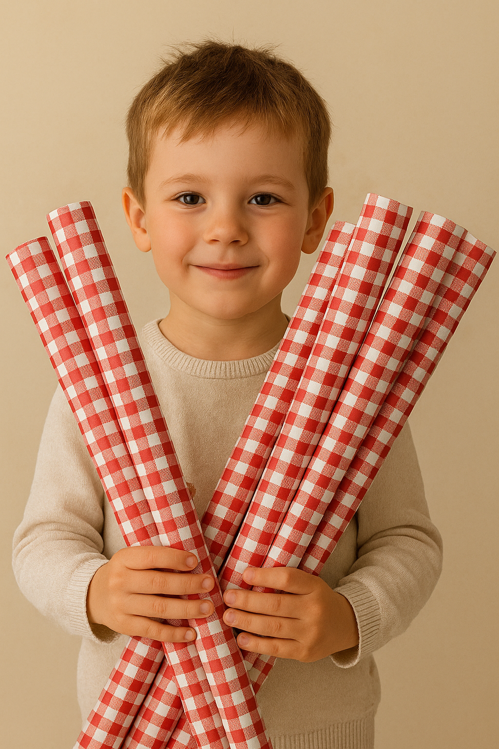 Red Check Dual Packing Paper
